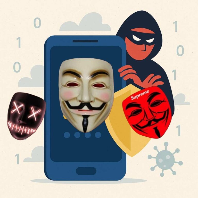 Illustration of a hacker attempting to breach a smartphone secured with a padlock and shield