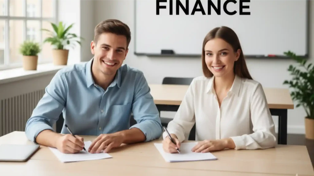 Beyond Personal Finance login dashboard with savings charts and curriculum view."