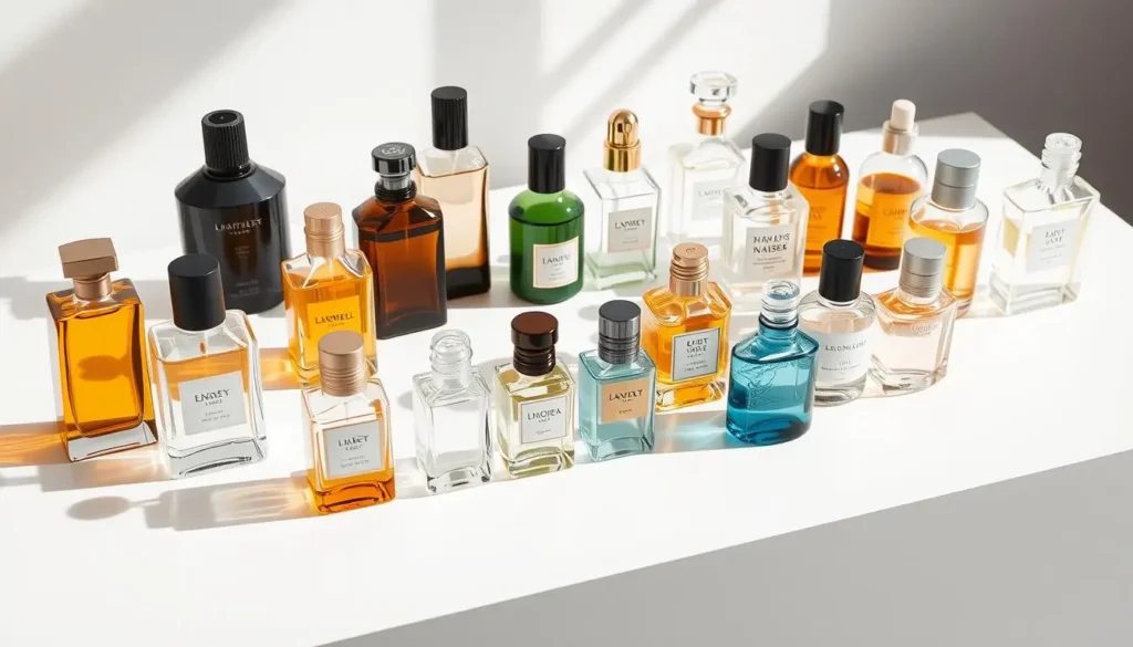 Luxury 30ml perfume bottle with gold cap and glass design
