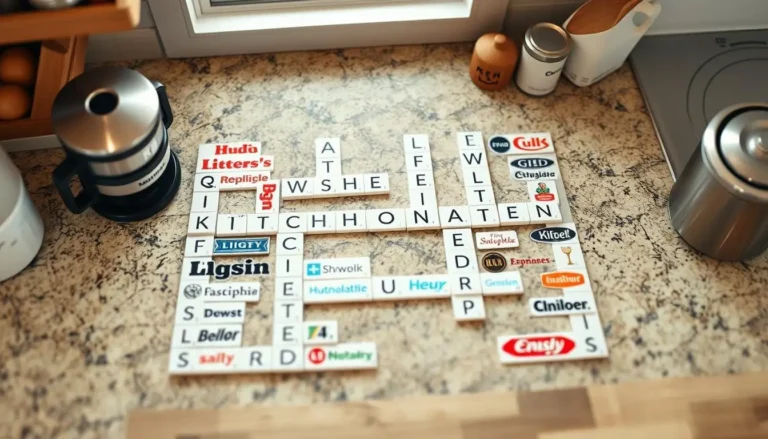 Kitchen gadget brand crossword clue with puzzle and kitchen tools